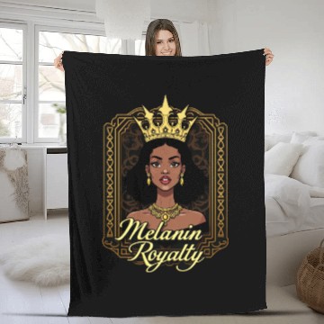 Discover Melanin Royalty: Embrace the Crown Fleece Blankets