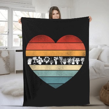 Discover Plant Lover Gardening Heart Retro Fleece Blankets
