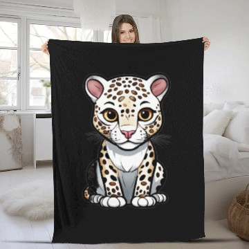 Discover Cute Cartoon Leopard Cub Fleece Blankets