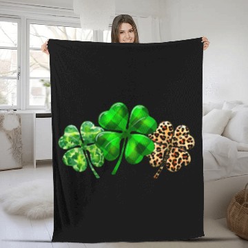 Discover Plaid Shamrock Leopard Camouflage St Patricks Day Fleece Blankets