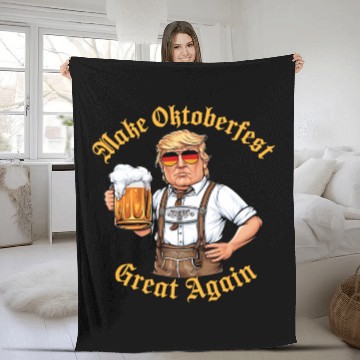 Discover Make Oktoberfest Great Again Trump Drink Beer Tees Fleece Blankets
