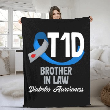 Discover T1D Brother In Law Diabetes Type 1 Awareness Fleece Blankets