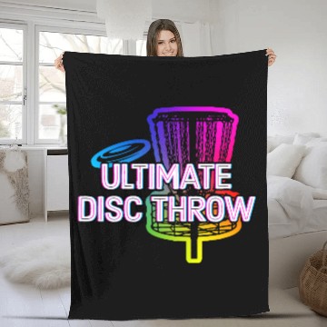 Discover Ultimate Disc Throw Disc Golf Sports Golfer Games Fleece Blankets