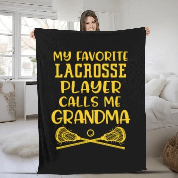Discover My Favorite Lacrosse Player Calls Me Grandma Fleece Blankets