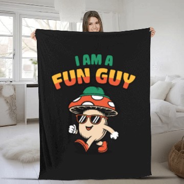 Discover I am a Fun Guy Funny Fungi Pun Fleece Blankets