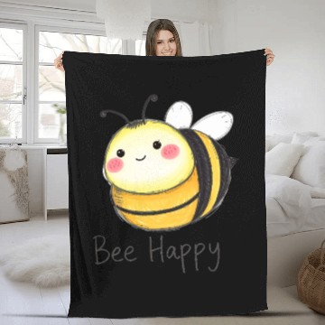 Discover Bee Happy Fleece Blankets