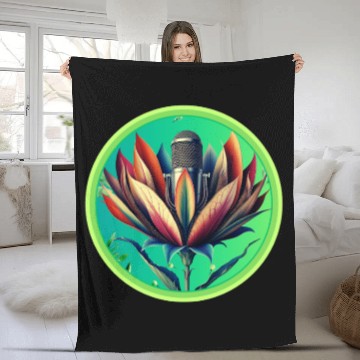 Discover Blooming Microphone Fleece Blankets