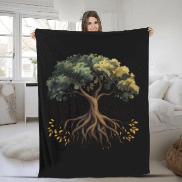 Discover Rooted Growth - Nature's Wisdom Fleece Blankets