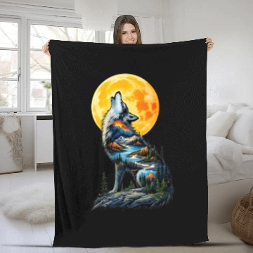 Discover Howling Wolf Fleece Blankets