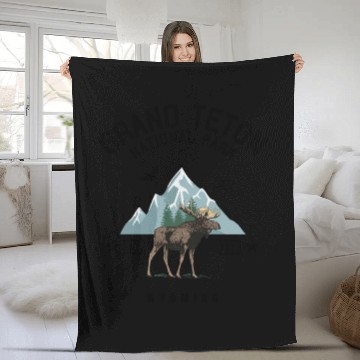 Discover Grand Teton National Park Est. 1929 Wyoming Fleece Blankets