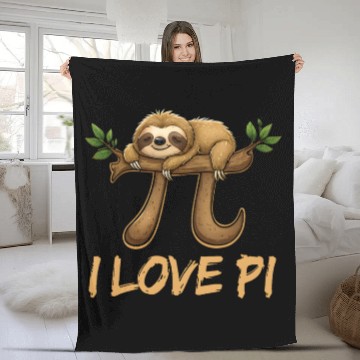 Discover I Love Pi Cute Sloth Math Lover Pi Day Fleece Blankets