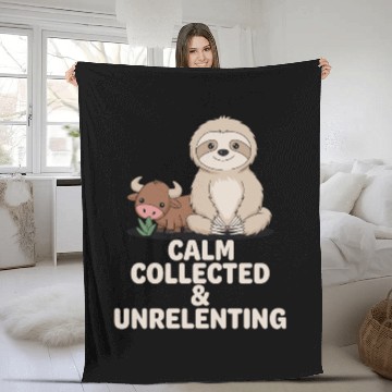 Discover Taurus Zodiac Sloth Calm Collected & Unrelenting Fleece Blankets
