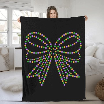Discover beads Coquette Bow Mardi Gras Festival Fleur Fleece Blankets