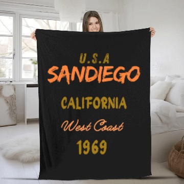Discover San Diego West Coast California America History Fleece Blankets