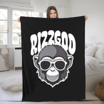 Discover Rizz God – Ultimate Ape Charm Fleece Blankets