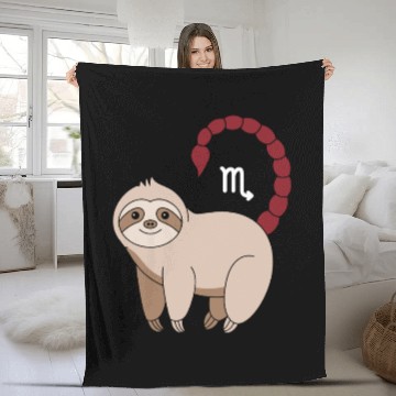 Discover Scorpio Zodiac Sloth with Scorpio Sign Tail Fleece Blankets