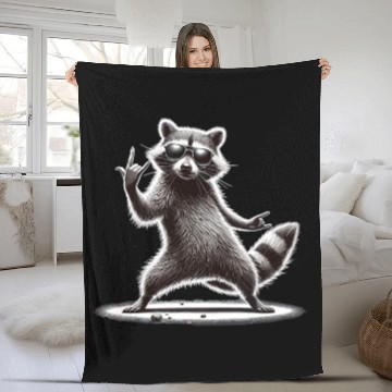 Discover Rock Raccoon – Metal and Coolness Fleece Blankets