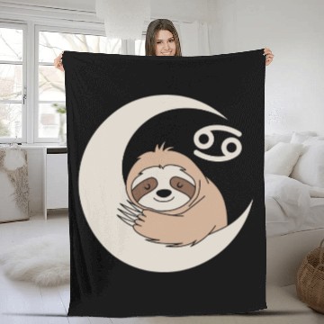 Discover Cancer Zodiac Sloth Embrace the Calmness Fleece Blankets
