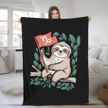 Discover Capricorn Zodiac Sloth Relaxing with Capricorn Fleece Blankets