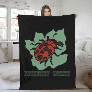 Discover Minimalist Bug Chilling on a Leaf | Funny Fleece Blankets