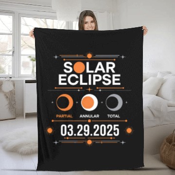 Discover Solar Eclipse 2025 - Solar Eclipse 03-29-2025 Fleece Blankets