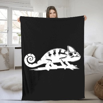 Discover Small Chameleon Dragon With Curled Tail Fleece Blankets