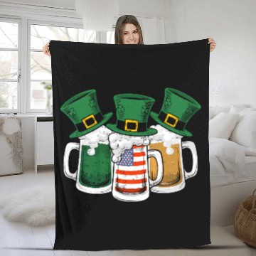 Discover Irish Beer Ireland St Patricks Day Drinking Party Fleece Blankets