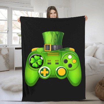 Discover Video Game Controller Irish Gamer St Patricks Day Fleece Blankets