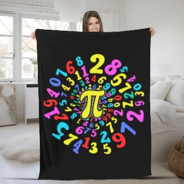 Discover Happy Pi Day Swirling Numbers Math Fun Fleece Blankets
