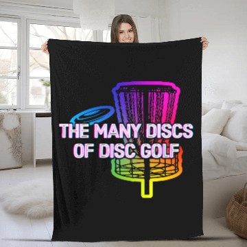 Discover Many Discs of Disc Golf Hobby Golfer Activities Fleece Blankets