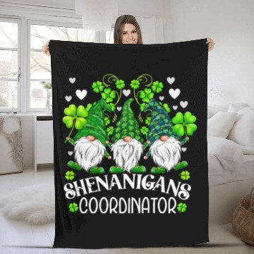 Discover Shenanigans Coordinator St. Patricks Day Gnomes Fleece Blankets