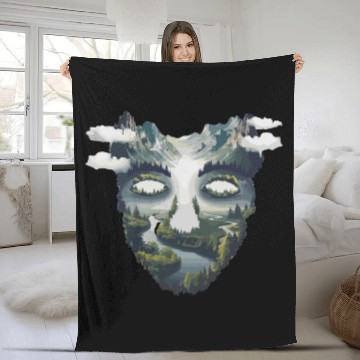 Discover Hiking Adventure: Mountain Reflections and River Fleece Blankets