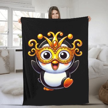 Discover Mardi Gras Penguin Mask Carnival Costume Fleece Blankets