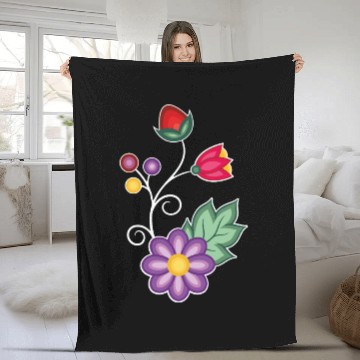 Discover Ojibwe Floral Fleece Blankets
