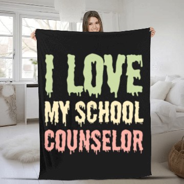 Discover I Love My School Counselor Fleece Blankets