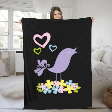 Discover Bird On Nest Fleece Blankets