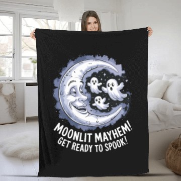 Discover Moonlit Mayhem Ghostly Spook Under the Mondlight Fleece Blankets