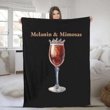 Discover Melanin & Mimosas – Royal Brunch Vibes for Queens Fleece Blankets