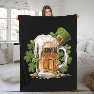 Discover Mug of Beer Saint Patrick s Day Fleece Blankets