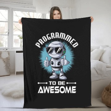 Discover AI Robotics Geek Tech Humor Robot Fleece Blankets