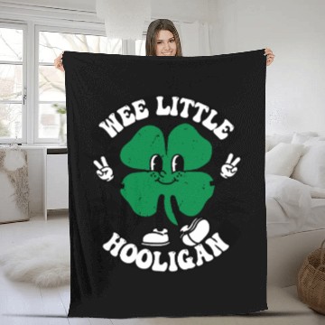 Discover Wee Little Hooligan Cute St. Patrick's Day Irish Fleece Blankets