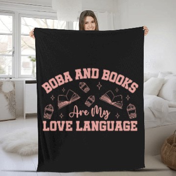 Discover Boba tea and books lover Fleece Blankets gift