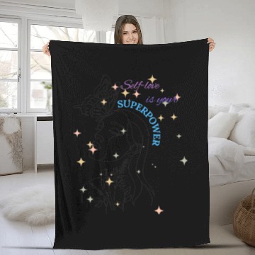 Discover Self-Love Superpower: Butterfly & Floral Art Fleece Blankets