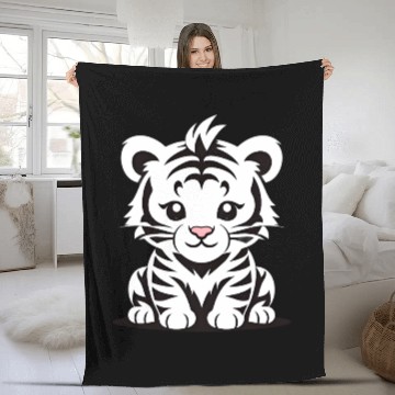 Discover Cute Baby Tiger Fleece Blankets