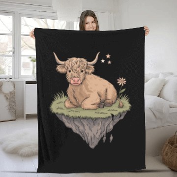 Discover Whimsical Escapism: Highland Cow Dreamworld Fleece Blankets