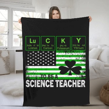 Discover Lucky to Be a Science Teacher St Patricks Day Fleece Blankets