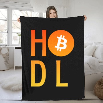 Discover HODL Bitcoin Minimalist Art Fleece Blankets
