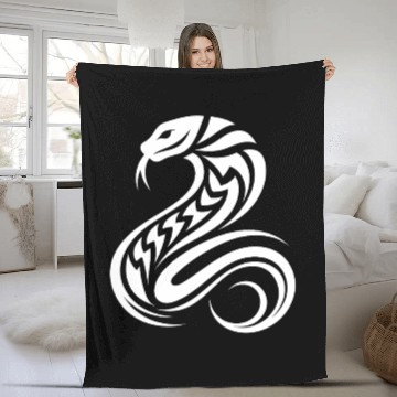 Discover T Tattoo Style Dangerous Snake Fleece Blankets