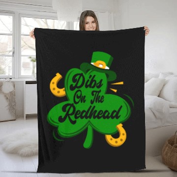 Discover Dibs On The Redhead Funny St Patricks Day Drinking Fleece Blankets
