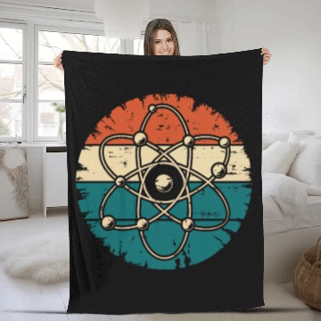 Discover Retro Atom Art Biology Physics Chemistry Science Fleece Blankets